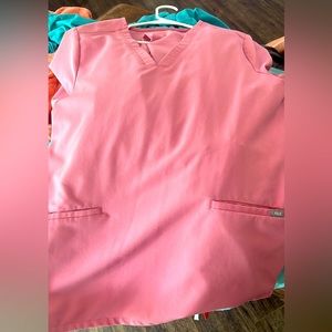 FIGS scrubs rose colored set